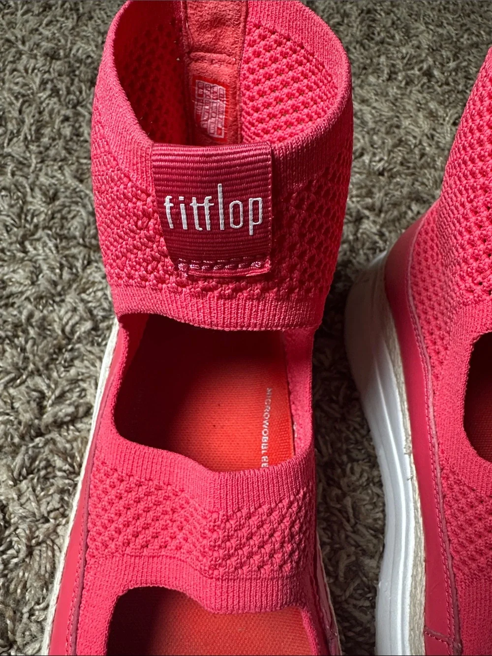 FitFlop High Top Mary Jane Pink Knit Espadrille Slip-On Wimen’s Size 8.5